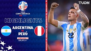 HIGHLIGHTS  Argentina vs Perú  Copa América 2024  J3  TUDN [upl. by Dnyletak]