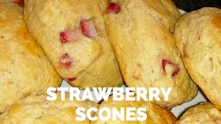 How to bake super Soft Scones  Yogurt Scones  Fresh strawberry scones [upl. by Mateo]