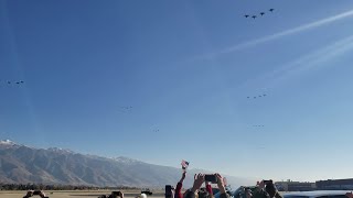 35 F35s Flyover  Historical Show of Force Hill AFB 35B of aircraft [upl. by Nalyak]