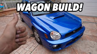 SUBARU WRX WAGON GETS WIDE Sedan front end Conversion [upl. by Desireah]