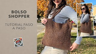 Bolso shopper a crochet 🧶  Tutorial paso a paso [upl. by Beyer]