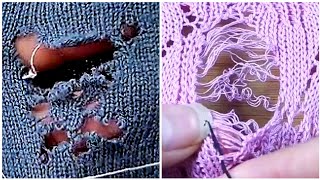 2 Perfect Ways to Repair Holes in Knitted Sweaters [upl. by Cherida]