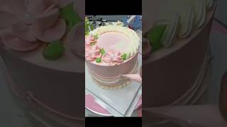 flower cake decorating  buttercream flowers  edible pearls  cake frosting piping techniques [upl. by Canter544]