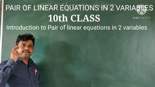 Pair of linear equations in 2 variables Relation between coefficientsamp nature of linear equations [upl. by Enaitsirk]