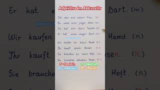 Deklination der Adjektive Akkusativ deutsch deutschlernen adjective german learngerman shorts [upl. by Lois773]