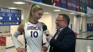 AU Volleyball Postgame vs Coppin State  Junior Adelina Berisha [upl. by Karl]