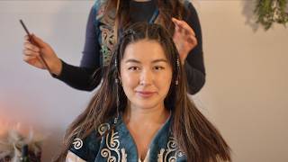 ASMR Careful amp Perfectionistic Hair Stying amp Adjustments for Ediya Kazakh Style Real Person [upl. by Coney]