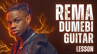 Dumebi  Rema  Guitar Tutorial [upl. by Korff]