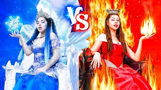 Hot vs Cold Princess on Fire vs Icy Princess [upl. by Hoeg]