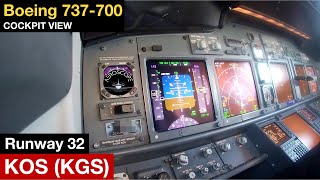 COCKPIT TAKEOFF  Primary Flight Display  Kos Airport KGS Boeing 737800 [upl. by Wollis]