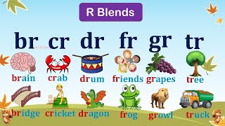 R Blends  BR CR DR FR GR TR Consonant Blends Letter R  Beginning blends phonics Kids Entry [upl. by Gile]