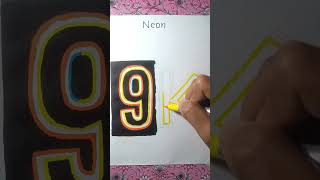 9 K Neon Technique drawing  art drawing shorts [upl. by Trah]