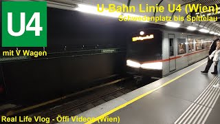 Wiener U Bahn  U Bahn Linie U4 Schwedenplatz bis Spittelau Real Life Vlog  Öffi Videos Wien [upl. by Kassandra]