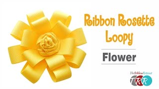 How to Make a Ribbon Rosette Loopy Flower  TheRibbonRetreatcom [upl. by Clifford]