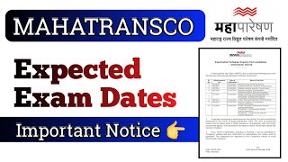 MSEB  MAHATRANSCO Exam Dates  Important Update  🔥 [upl. by Anileme655]