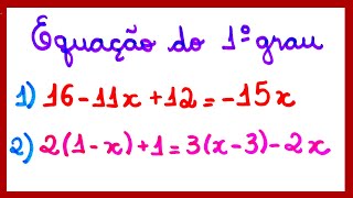 EQUAÇÃO DO 1º GRAU AULA COM EXERCÍCIOS [upl. by Siradal]