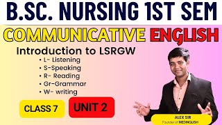 Class 7  Unit 2  Introduction to LSRGW  Communicative English Class  BSc Nursing 1st Semester [upl. by Delmor977]