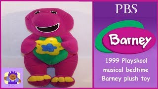 1999 PBS Musical Bedtime Barney the Purple Dinosaur Plush By Playskool [upl. by Ira]