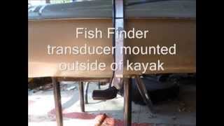 4 Kayak Transducer Mount  Lowrance Elite 4x HDI  Fish Finder Transducer mount outside of kayak [upl. by Sordnaxela]