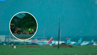 Aeropuerto Daniel Oduber permanece cerrado por daños en la pista [upl. by Thurstan]