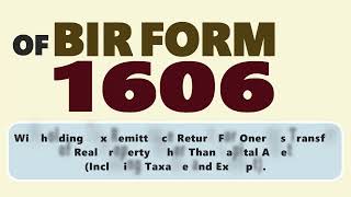 e FILING amp FILING of BIR Form 1606 [upl. by Terina424]