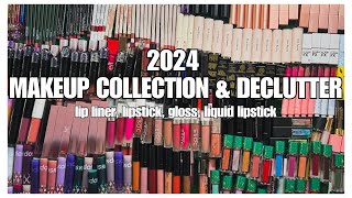 2024 Makeup Collection amp Declutter  Lipsticks Glosses Liquid Lipsticks Lip Pencils [upl. by Anorahs849]