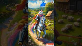 Horse 🐎 Riding Challenge 🔥 who is the best 💪🏻 must watch catmeow ai cat kitten catvideos [upl. by Mariko]