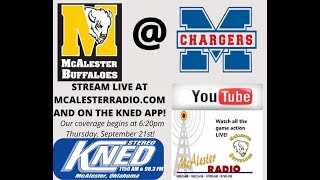 McAlester Buffaloes  Tulsa Memorial Chargers FOOTBALL  9212023 [upl. by Nohcim]