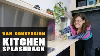 Magnetic Stainless Steel Kitchen Backsplash  SprinterCrafter Van Conversion [upl. by Tri]