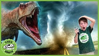 Dinosaur Escape Adventure Park Rangers See Tornado IRL amp Open Dinosaurs Surprise Toy [upl. by Anilyx]