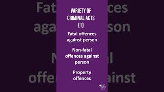 Variety of Criminal Acts  60 Second Criminology WJEC Level 3 Unit 2 [upl. by Giustino]