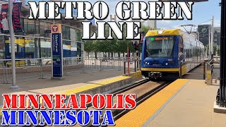 Minneapolis Metro Green Line  Downtown Minneapolis to Downtown St Paul  4K Transit Ride [upl. by Mackie]