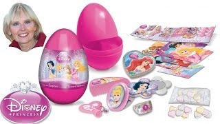 ♥♥ Unwrapping 5 Disney Princess Surprise Easter Eggs Containing Sweets and a Surprise [upl. by Eilzel352]