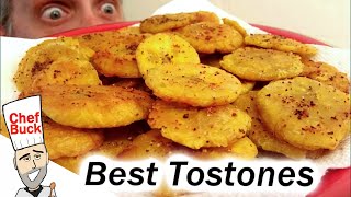 Fried Green Plantains  Best Tostones Recipe [upl. by Latsyc313]