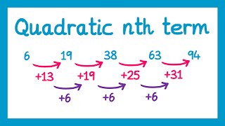 Finding the nth term of a Quadratic Sequence  GCSE Higher Maths [upl. by Trygve]