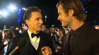 Tom Hiddleston Becomes a Hemsworth at Thor Premiere Video Library Action Reporter Media [upl. by Oiramaj]