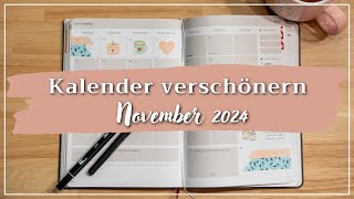 LEBENSKOMPASS Kalender verschönern  NOVEMBER 2024 🫖🩷  Plan with me [upl. by Jane]