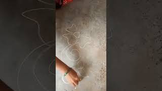 simple rangoli side design plz subscribe to my channel frnds [upl. by Magena]