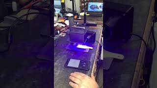 Portable 5w laser engraving machine etching leather [upl. by Lhadnek]