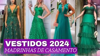 Vestidos VERDE para MADRINHAS DE CASAMENTO 2024 [upl. by Abe]