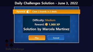 Microsoft Solitaire Collection  Pyramid Medium  June 4 2022  Daily Challenges [upl. by Dionis606]