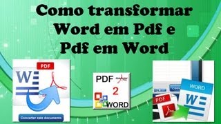 Como converter arquivos do Word para PDF e PDF para WORD [upl. by Karlik]