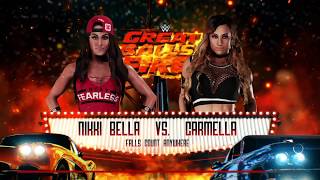 WWE 2K18 Nikki Bella VS Carmella Requested 1 VS 1 Falls Count Anywhere Match [upl. by Eniamsaj]