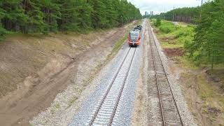 Вот это тифон Штадлерские дизельпоезда близ ст Лийва  Best horn Stadler Flirt trains near Liiva [upl. by Yelsnit137]