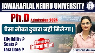 PhD Admission 2024  Jawaharlal Nehru University  Apni University  By Simran Maam [upl. by Egres]