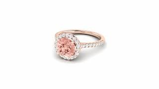 14K Solid Rose Gold Natural Morganite Diamond Ring Round Cut Morganite Ring [upl. by Searcy]