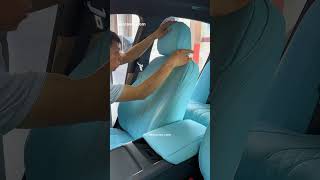 EKR custom blue armrest box cover installing volvo automotive ekrcover seatcover [upl. by Westerfield]