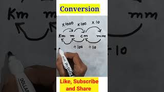 How to change km to m cm and mm conversion kilometers meter [upl. by Inram]