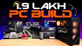 Rs 19 Lakh Gaming amp Editing PC Build  Intel Core i714700K amp RTX 4070 Ti Super 🔥 [upl. by Noorah958]