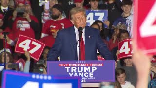 Full speech Donald Trump campaigns at Suburban Collection Showplace in Novi [upl. by Anomas74]